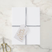 Gold Modern Simple Calligraphy Merry Kerstry Cadeaulabel (Met Touw)