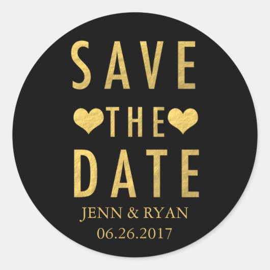 Gold Modern Simple Save the Date Ronde Sticker (Voorkant)