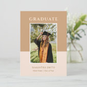 Gold Modern Simple Typography Photo Afstuderen Kaart (Staand voorkant)