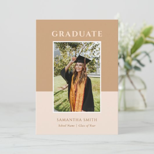 Gold Modern Simple Typography Photo Afstuderen Kaart (Staand voorkant)