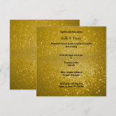 Gold Modern Sparkle Crystals Wedding Kaart (Voorkant / Achterkant)