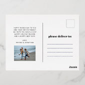 Gold Modern-tekst en foto's | Joyous Hanukkah Folie Feestdagen Briefkaart (Achterkant)