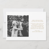 Gold Modern Tekst Twee Foto | Gehuwd en gehuwd Feestdagenkaart (Achterkant)