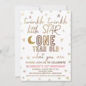 Gold Modern Twinkle Little Star Birthday  Kaart (Voorkant)