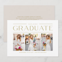 Gold Modern Typografie Drie Foto Afstuderen