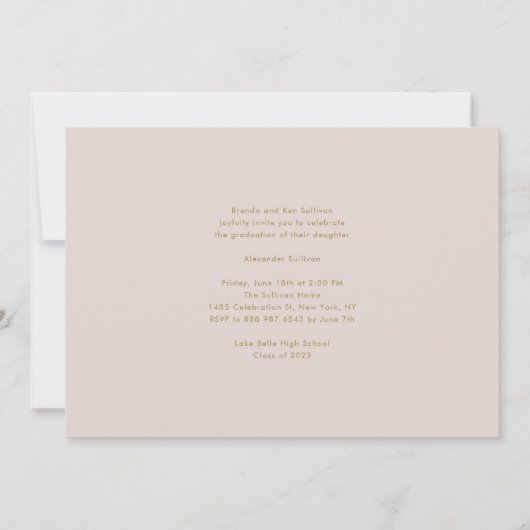 Gold Modern Typografie Foto Collage Afstuderen Kaart (Achterkant)