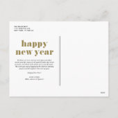 Gold Modern Typografie Happy Nieuwjaar 2022 Foto Feestdagenkaart (Achterkant)