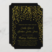 Gold Modern Typography Wedding Invitation Kaart (Voorkant / Achterkant)