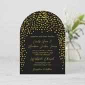 Gold  Modern Typography Wedding Invitation Kaart (Staand voorkant)