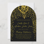Gold  Modern Typography Wedding Invitation Kaart (Voorkant)