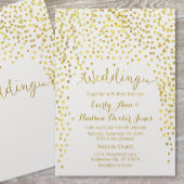 Gold Modern Typography Wedding Invitation Kaart