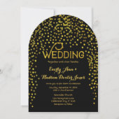 Gold  Modern Typography Wedding Invitation Kaart (Voorkant)