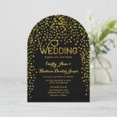 Gold  Modern Typography Wedding Invitation Kaart (Staand voorkant)