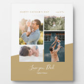Gold Modern Vaderdag gift Foto Collage Plaque Fotoplaat (Voorkant)
