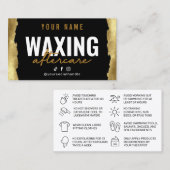Gold Modern Waxing Aftercare Card Visitekaartje (Voorkant / Achterkant)