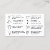 Gold Modern Waxing Aftercare Card Visitekaartje (Achterkant)