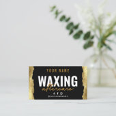 Gold Modern Waxing Aftercare Card Visitekaartje (Staand voorkant)