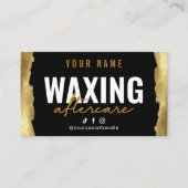 Gold Modern Waxing Aftercare Card Visitekaartje (Voorkant)