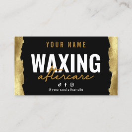 Gold Modern Waxing Aftercare Card Visitekaartje