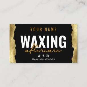 Gold Modern Waxing Aftercare Card Visitekaartje