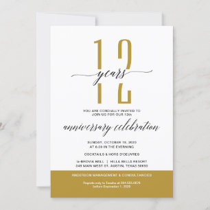 GOLD Moderne Business Jubileum Party Celebration Kaart
