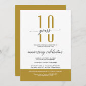 GOLD Moderne Business Jubileum Party nodigt uit Kaart (Voorkant / Achterkant)