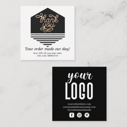 Gold Moderne, persoonlijke bestelling - Hartelijk  Vierkante Visitekaartje (Voorkant / Achterkant)