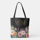 Gold MOM - Aangepast | Vivid Floral | MOEDERDAG | Tote Bag (Achterkant)