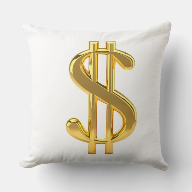 Gold Money Pillow Kussen (Voorkant)