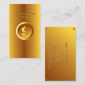 Gold Money Sign Accounting Solution Visitekaartje (Voorkant / Achterkant)