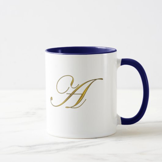 Gold Monogram A Koffiehandjes Mok (Rechts)