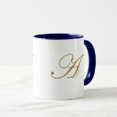 Gold Monogram A Koffiehandjes Mok (Voorkant rechts)