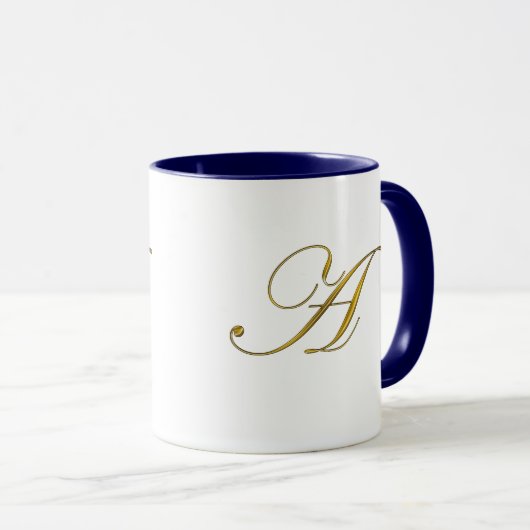 Gold Monogram A Koffiehandjes Mok (Voorkant rechts)