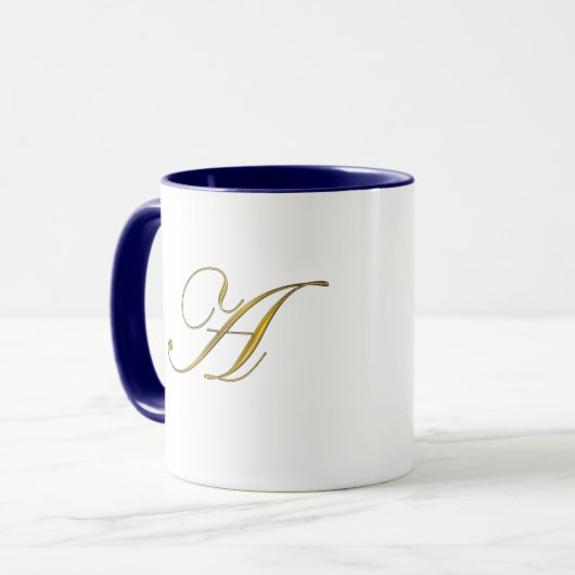 Gold Monogram A Koffiehandjes Mok (Voorkant links)