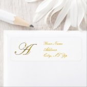 Gold Monogram A Return Address Labels (Insitu)