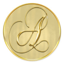 Gold Monogram A Seal Wedding Invitation Holiday