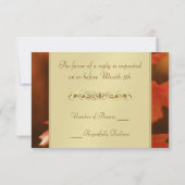 Gold Monogram Autumn Herfst Leaf RSVP Uitnodiging (Achterkant)