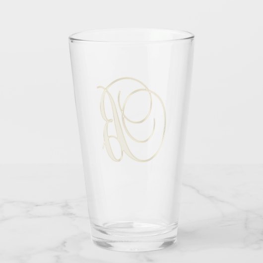 Gold Monogram B Glass Glas (Achterkant)
