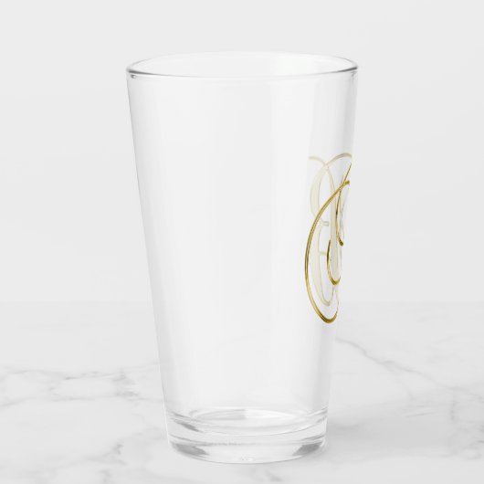 Gold Monogram B Glass Glas (Rechts)