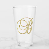 Gold Monogram B Glass Glas (Voorkant)