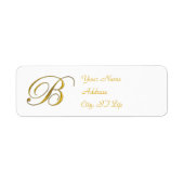 Gold Monogram B retouradreslabels Etiket (Voorkant)