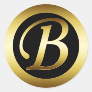 GOLD MONOGRAM B RONDE STICKER