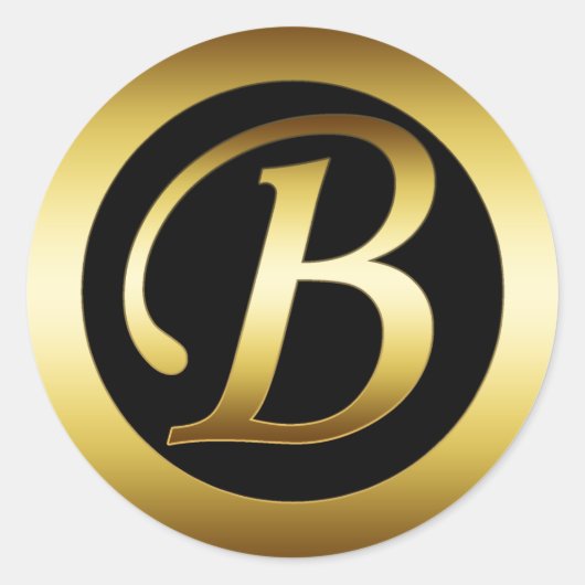 GOLD MONOGRAM B RONDE STICKER (Voorkant)