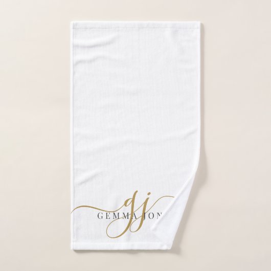 Gold Monogram Bad Handdoek (Handdoek)