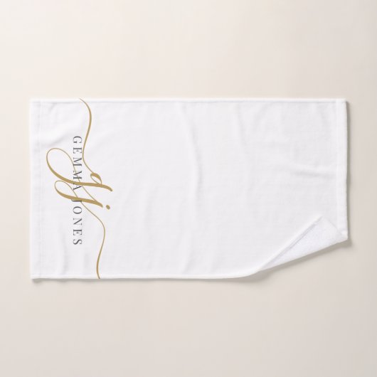 Gold Monogram Bad Handdoek (Handdoek)