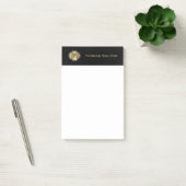 Gold Monogram Black Leather Look Elegant Post-it® Notes (Kantoor)