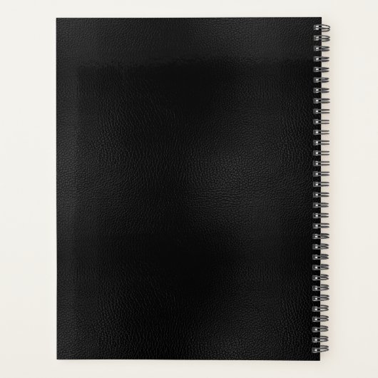 Gold Monogram Black Leather Look Planner (Achterkant)