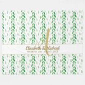 Gold Monogram Botanische Waterverf Greenery Weddin Fleece Deken (Voorkant (Horizontaal))