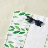 Gold Monogram Botanische Waterverf Greenery Weddin Strandlaken (In situ)