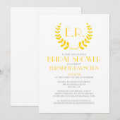 Gold Monogram Bridal Shower Invitations Kaart (Voorkant / Achterkant)